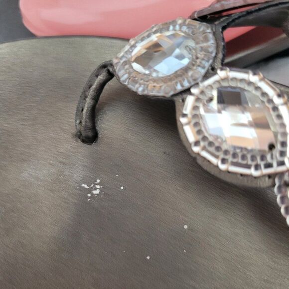 Kenneth Cole Reaction Size 8 Women's Blingy sandals thong rhinestones Shoes GUC - Picture 9 of 13